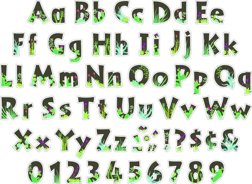Barker Creek Letter Pop-Outs, 4" Prickles, Multicolor Designer Letters for Bulletin Boards, Breakrooms, Reception Areas, Signs, Displays, And More! 4", 255 Characters per Set (1734) by BARKER CREEK