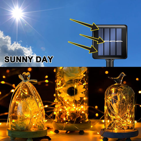 160 480 8 4 Pack TW SHINE Warm White Solar String Lights Outdoor, Total FT LED Solar Powered Waterproof Fairy Lights