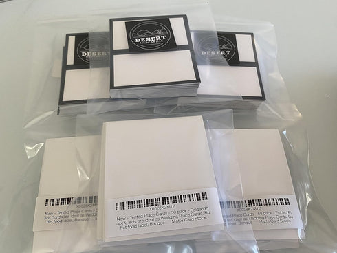 Tented Cards, 50 Folded Wedding Place Cards, 14 pt. Matte Card Stock for Banquet and Cocktail