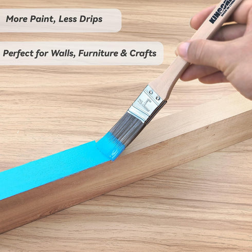 10-Pack Set (1", 1.5", 2", 2.5", 3") King Origin Professional Angled Paint Brushes Synthetic Wall & Trim Brushes