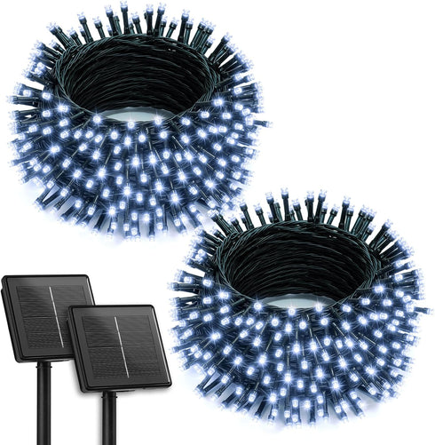 Brightown 2 Pack Solar Christmas String Lights Outdoor, Total 144Ft 400 LED