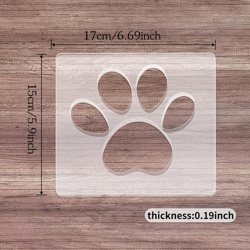 6.69x5.9 Inch Dog Paw Print Template, Router Templates for Woodworking, Acrylic Router Inlay Templates, Clear Router