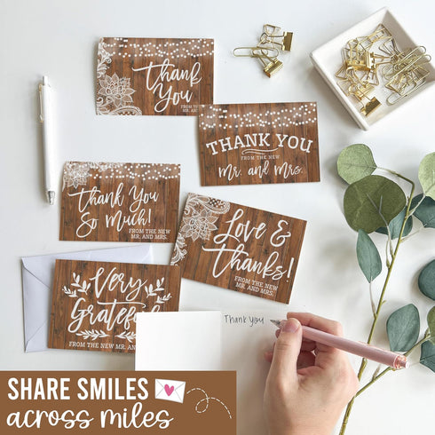 -54 Hadley Designs Wedding Thank You Cards with Envelopes Rustic Thank You Cards Wedding with Envelopes, ThankYou Notes