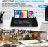 Varhomax Black Glass Desk Whiteboard with Wireless Charger, Desktop Dry Erase Board, Memo Notepad for Home Office