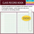 Elan Publishing Company Class Record Book, 50 Names, 9-10 Weeks, R1010 (Maroon)
