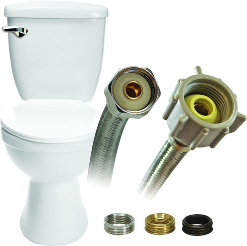 Fluidmaster B4T09U Universal Toilet Connector, Braided Stainless Steel, 9-Inch Length
