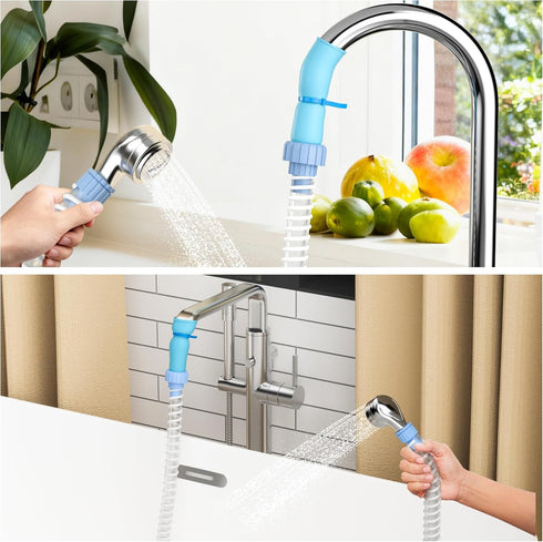 5FT 3" Slip-On Tub Hose - Flexible Faucet Sprayer Attachment for Cleaning & Pet Care - No Installation - Fits Faucets