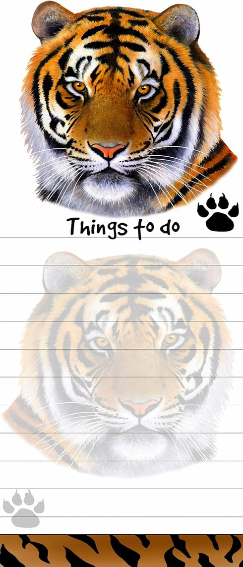 Tiger Magnetic List Pads, Uniquely Shaped Sticky Notepad, 8.5 by 3.5 Inches