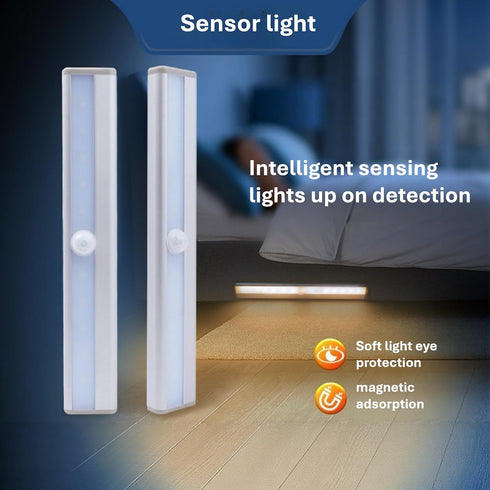 2 Pack Counter 2 Pack) Motion Sensor LED Night Light,Battery Powered Under Light with Magnetic Mount for Bedroom