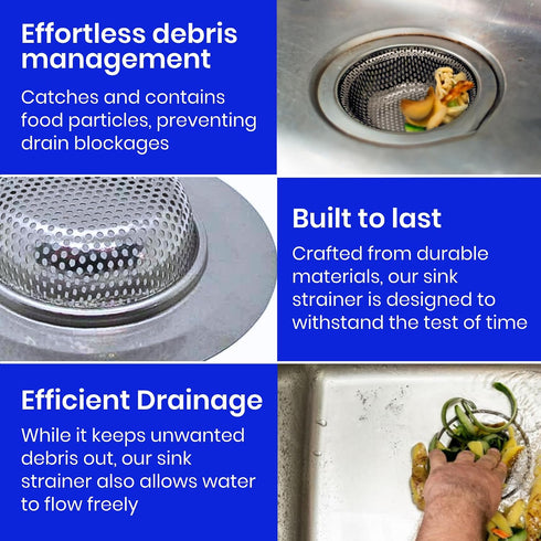 Gadgetime USA (Pack 2) 4.5 Inches Kitchen Sink Strainer of Drain strainers Food Catcher, for Bathroom, RV & Lavatory