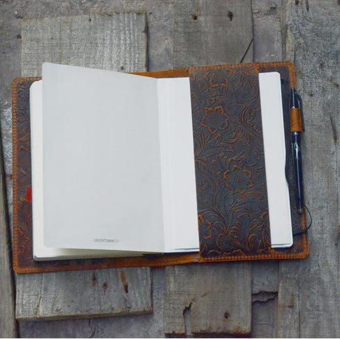 JJNUSA Leather Cover for Moleskine Large Hard Cover, Distressed Leather Travel Journal for 5"x 8.25" Writing Diary