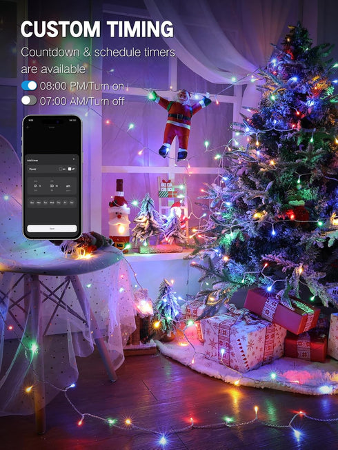 115FT 300 Dimmable BrizLabs Smart Christmas Lights, LED Fairy String Lights with App/Voice Control, Warm White