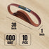 POWERTEC 1 x 30 Inch Sanding Belts, 400 Grit Aluminum Oxide Belt Sander Sanding Belt for WEN 6515T, 10PK
