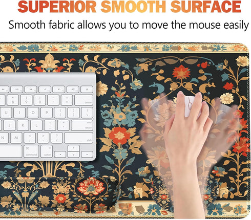 Set, ARTSO Desk Mat Mouse Pad with Wrist Rest Support + Keyboard Wrist Rest + Large Mouse Pad + Coaster, Extended