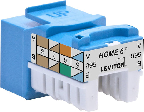Leviton 61HOM-RL6 Home 6 Snap-In Connector, T568A/B Wiring, Blue by Leviton