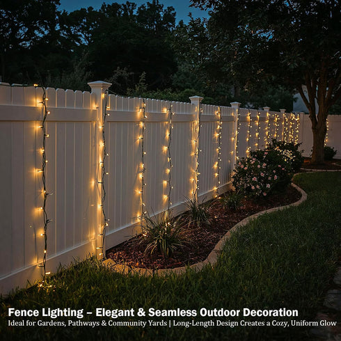 Etinga 500 165ft 8 500 165ft) LED String Lights Warm White, Black-Green Wire Plug in Fairy Lights with Lighting Modes