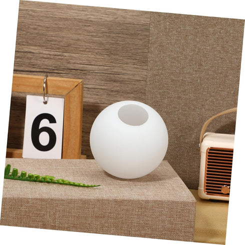 8 Inch ULTECHNOVO Frosted Glass Globe Lamp Shade round White Milk Glass Replacement for Pendant Light Wall Sconce