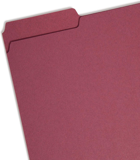 Smead Interior File Folder, Maroon, 1/3-Cut Tab, Letter Size, 100 per Box (10275)