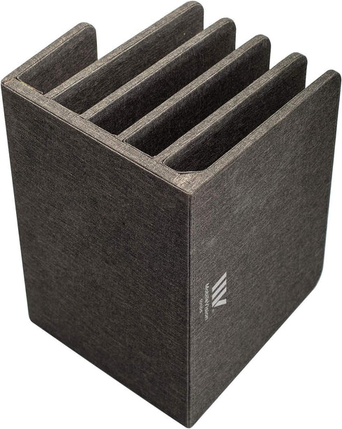 MobileVision Executive Dark Gray Desktop File Folder Organizer with 5 Slot Dividers and Paper Tray