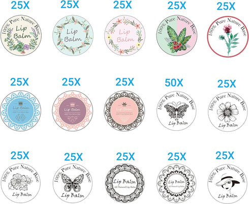 Labels for Lip Balm Container Jars - Value Pack of 600 Stickers - 200 Writable & 400 Printed Self Adhesive