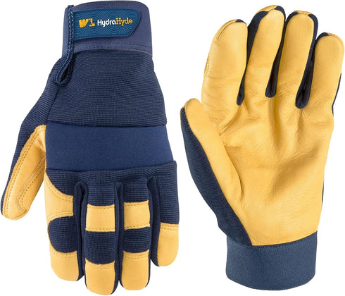 Wells Lamont Men's Heavy Duty Leather Palm Work Gloves, Medium (3207M), Blue