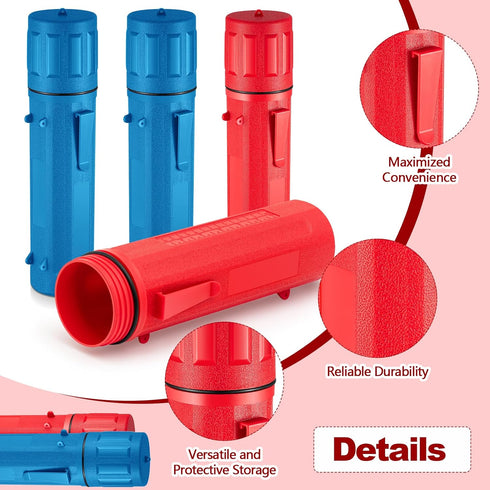 Zonon 4 Pcs 14 Inch Electrode Rod Storage Tube, Waterproof Welding Rod Holder for Canister (Red and Blue)