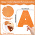 Qyeahkj 150 PCS Large 6" Font Letters and Punctuation Set, Glitter Orange Classroom Cutouts for Bulletin Display