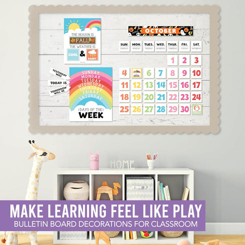 Hadley Designs Doodle Classroom Calendar Set, Bulletin Board Sets for Teachers