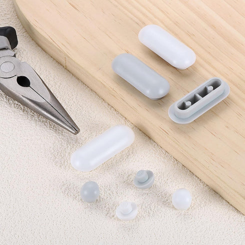 4Set uxcell Toilet Seat Buffer, Anti-Slip Plastic Toilet Seat Bumper Kit, Universal Buffer Toilet Lid Rubber Bumpers