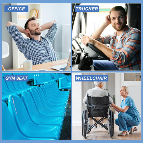 LYUANEC 18.5" 17" 1.4" 100 lbs, Gel Seat Cushion for Long Sitting - x x (LargeSoft) Gel Cushion for People Over