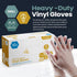 MED PRIDE Medical Vinyl Examination Gloves (X-Large, 100-Count) Latex & Rubber Free, Ultra-Strong, Clear Disposable Powder-Free Gloves for Healthcare & Food Handling Use