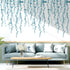 Blue Hanging String of Pearls Succulents Vine Wall Decals Peel and Stick, Large Plants Leaf Vinyl Wall Stickers