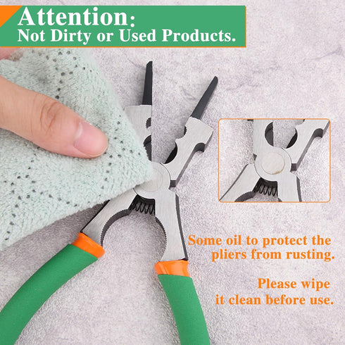 7-Inch MIG Welding Pliers with Wire Cutter, Flat Face Hammer & Nozzle Cleaner for Professional Use