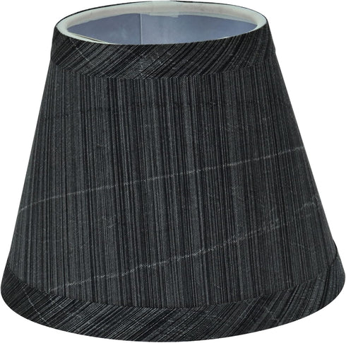 Aspen Creative 32061-2A, 3" 5" 4" Set 2 Hardback Empire Clip-On Chandelier Lamp Shade, Grey and Black, Top x Bottom x