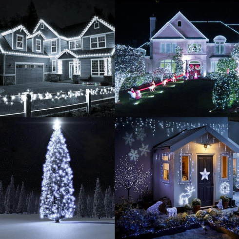 White Solar String Lights Outdoor, 80 FT 240 LED Solar Powered Waterproof Fairy Lights for Christmas Party Yard
