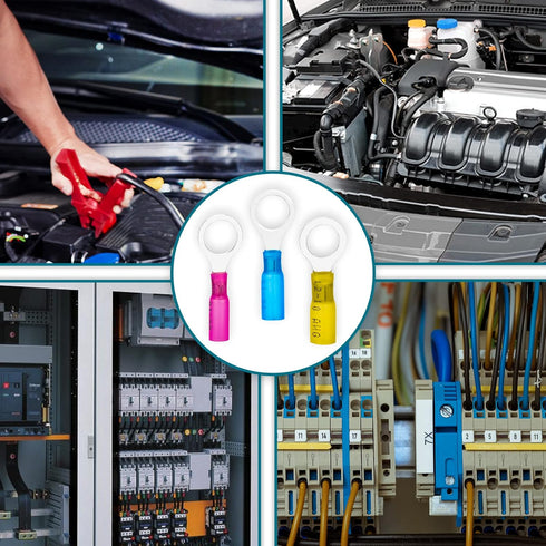 180 PCS Heat Shrink Wire Connectors, Automotive Marine Ring Terminal Kits for 10-22 AWG by Housun