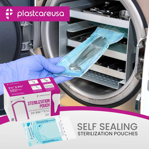 200 Self Sealing Sterilization Autoclave Pouch Bags, 2.25 x 2.75 Inch, 1 Box of 200