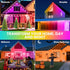 Wisada IP67 (50 RGB IC Outdoor String Lights, Permanent Outdoor Lights for House with Remote, DIY via App for Music