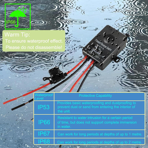 168 5V 48V /10A,Linear Winch Waterproof Forward Reverse Remote Control Switch up to FT,DC to Actuator Controller