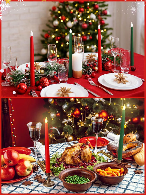 48 Funtery Pcs Flameless LED Taper Candles Battery Operated Candles Bulk Realistic LED Candlesticks Flickering