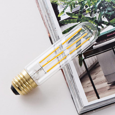 6 Pcs E26 T10 LED Tubular Light Bulbs, Daylight White Edison Bulb 4000K 6W Dimmable T10 Led Bulb for Pendant Lights, Lamps, Outdoor Long Light Bulbs (6W, 4000K) by TIANSHQ