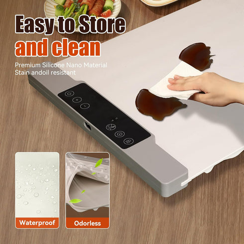 35.4x13.4 7 Settings Warming Mat for Food Extra Large Temperature Silicone Food Warming Mat Roll up Food Warmer