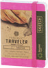 Pentalic Pocket Sketchbook Traveler Journal, 3" x 4", 160 Pages, Bright Pink