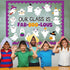Halloween Bulletin Board Decoration Set, Cute Ghost Paper Cutouts and Blackboard Border for Classroom Chalkboard Decor