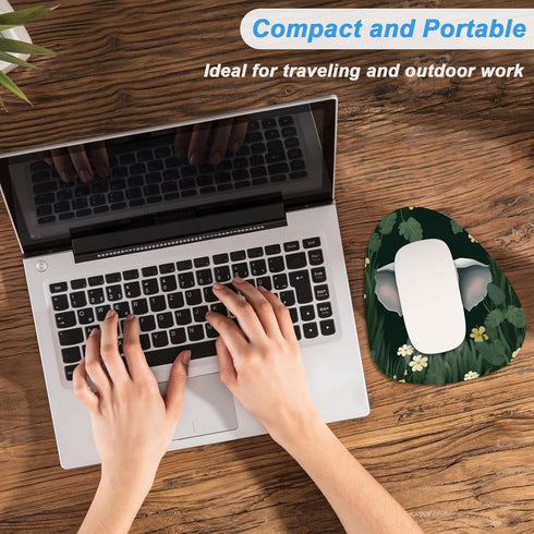 Rimilak Small Mouse Pad, 6 x 7 Inch Irregular Mini with Non-Slip Rubber Base, Waterproof for Laptop, Cute Elephant