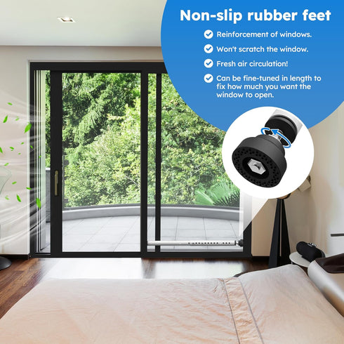 Jammer 11" 18" 2 WooFogShortSecurity Bars for Sliding/Vertical Window, Adjustable Window Bars Security