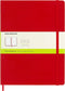 Moleskine Classic Notebook, Hard Cover, XL (7.5" x 9.5"), Plain/Blank, Scarlet Red, 192 Pages for Writing and Sketching