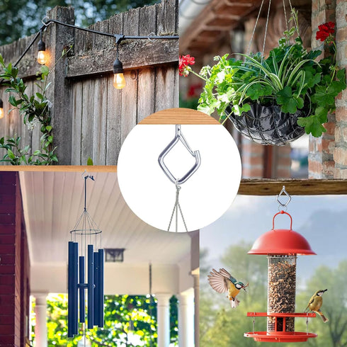 Viweolm 15 Pcs Silver Eye Hooks Screw Heavy Duty,Ceiling Hooks for Hanging Plants,String Lights,Cup,Wind Chime,Bird
