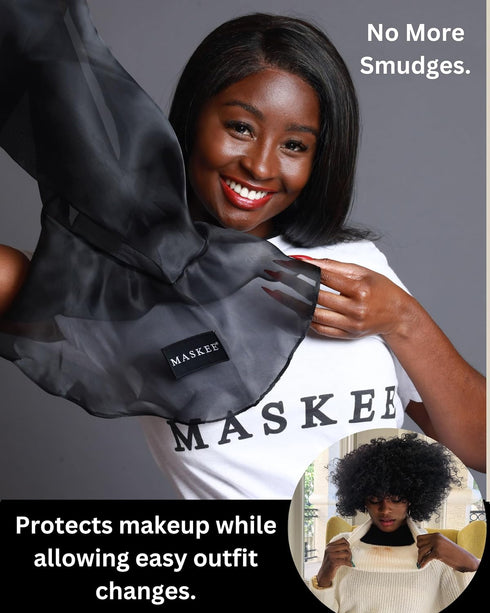 Maskee - Beauty Hood Pink Makeup Protector Hood, Protects Hair and Make Up While Getting Dressed Breathable