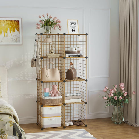 8 Closet 24.8" 12.4" 48.4" UWCS3008R C&AHOME Wire Cube Storage, - Cube Organizer Metal C Grids, Modular Shelves Units